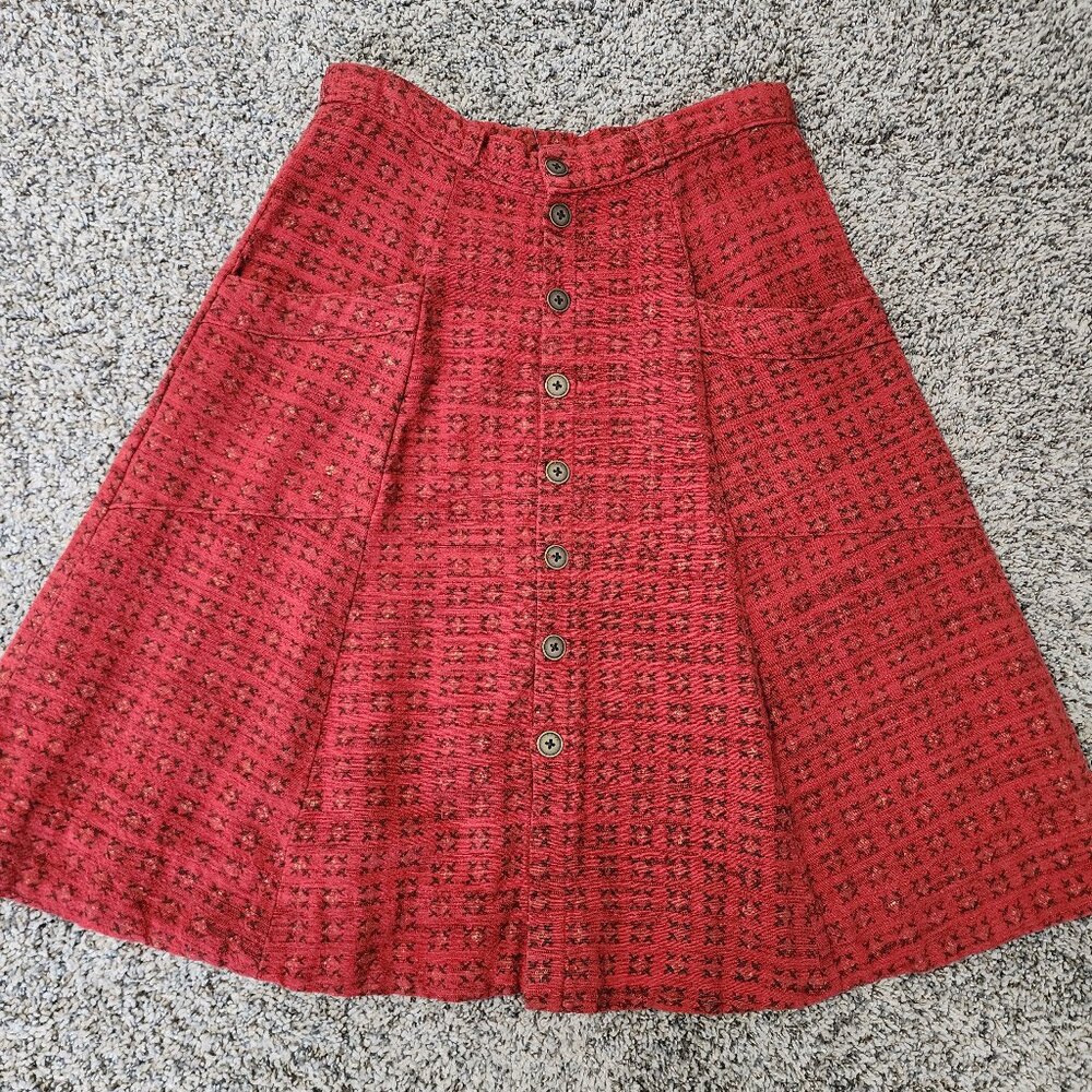 Burnt Orange Retro Skirt (size 6-8)